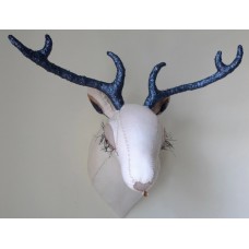 Deer Trophy with blue sequins antlers Deer Trophy with blue sequins antlers